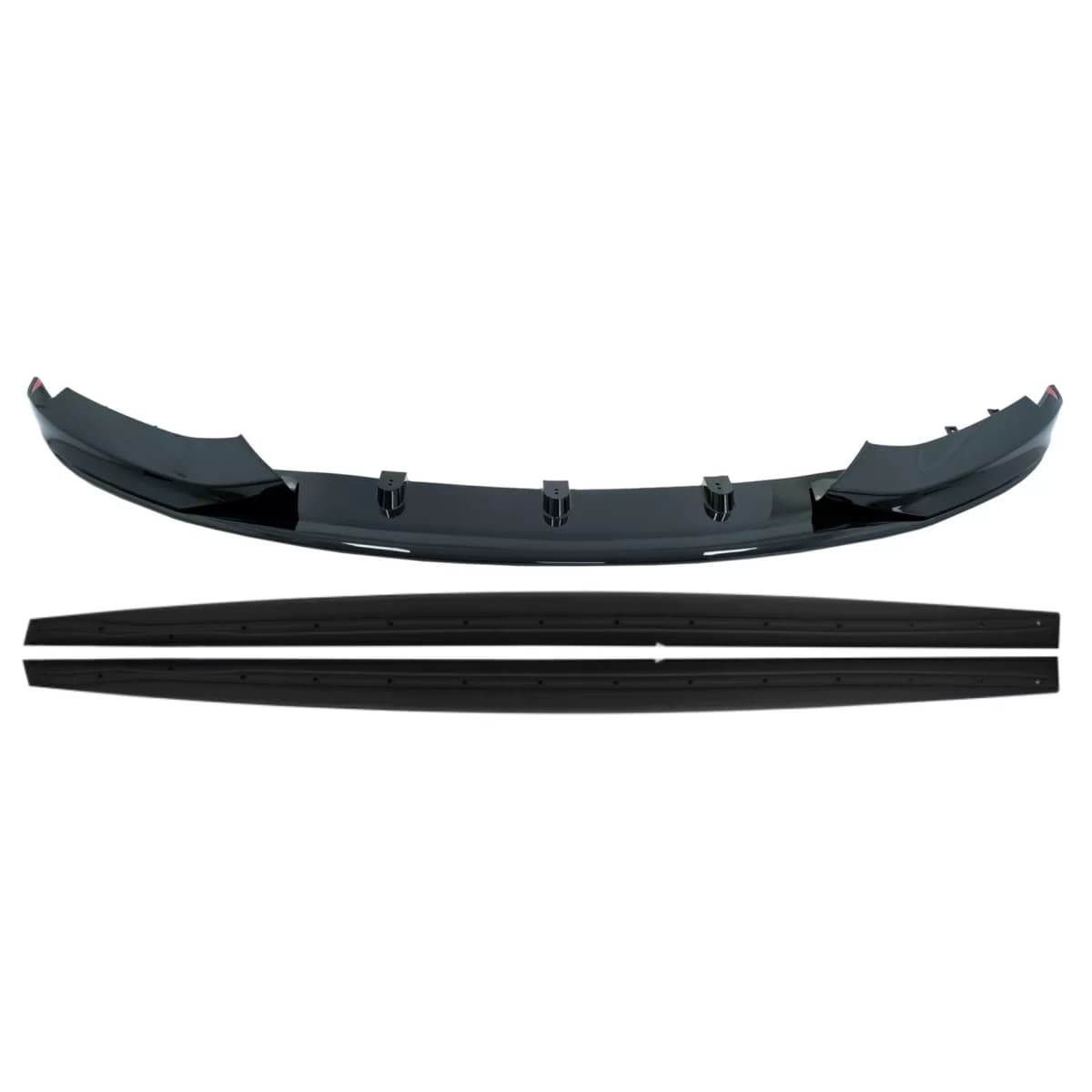 Front Bumper Spoiler Lip suitable for BMW 4 Series F32 F33 F36 Coupe Cabrio Grand Coupe (2013-03.2019) with Side Skirts Add-on Lip Extensions M-Performance Black