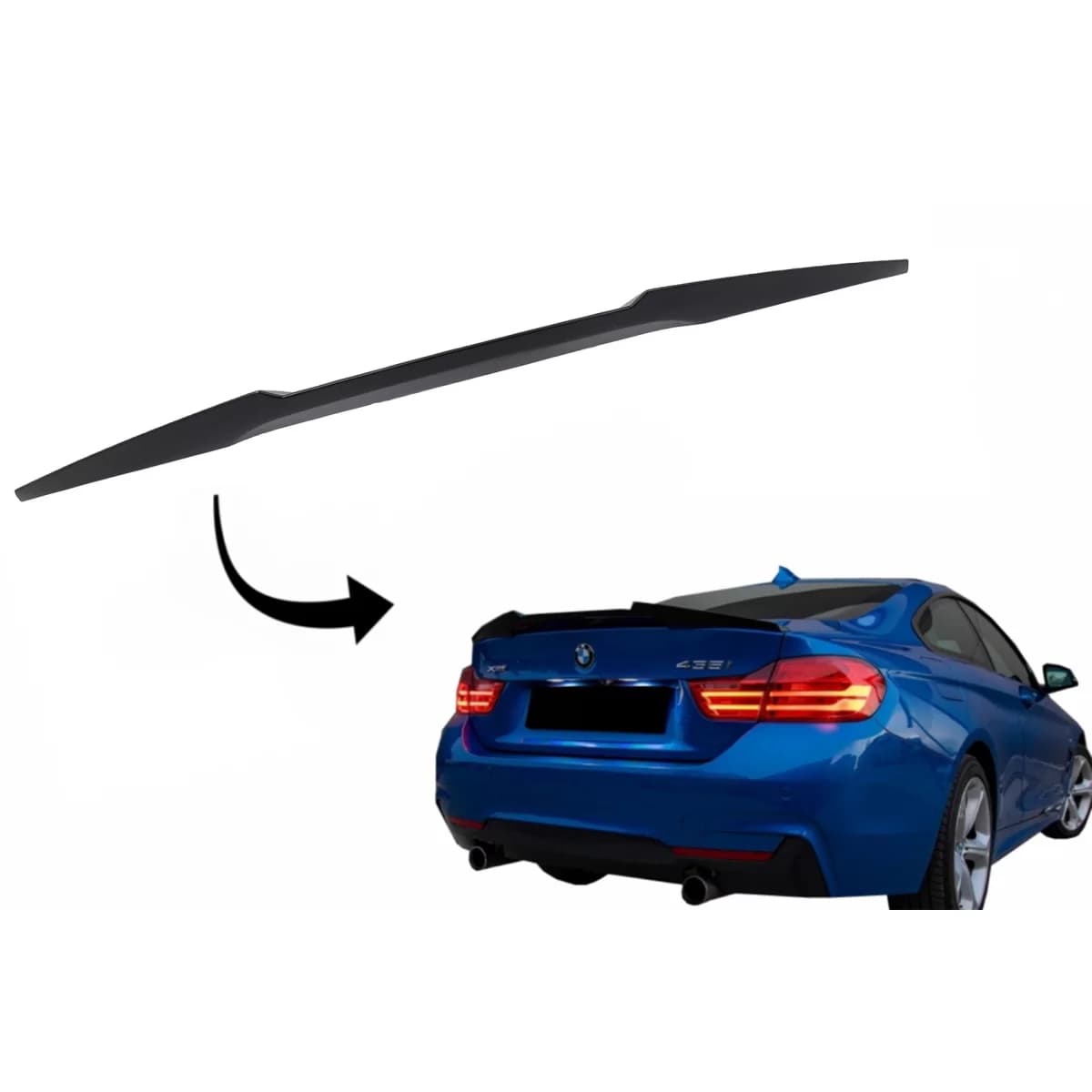 Trunk Spoiler suitable for BMW 4 Series Coupe F32 (2013-up) M4 CSL Design Matte Black