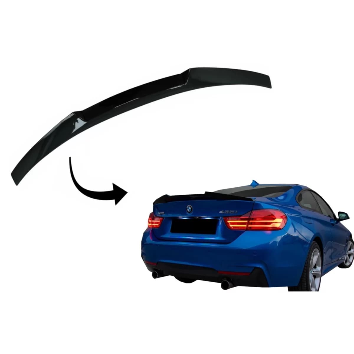 Trunk Spoiler suitable for BMW 4 Series Coupe F32 (2013-up) M4 CSL Design Piano Black