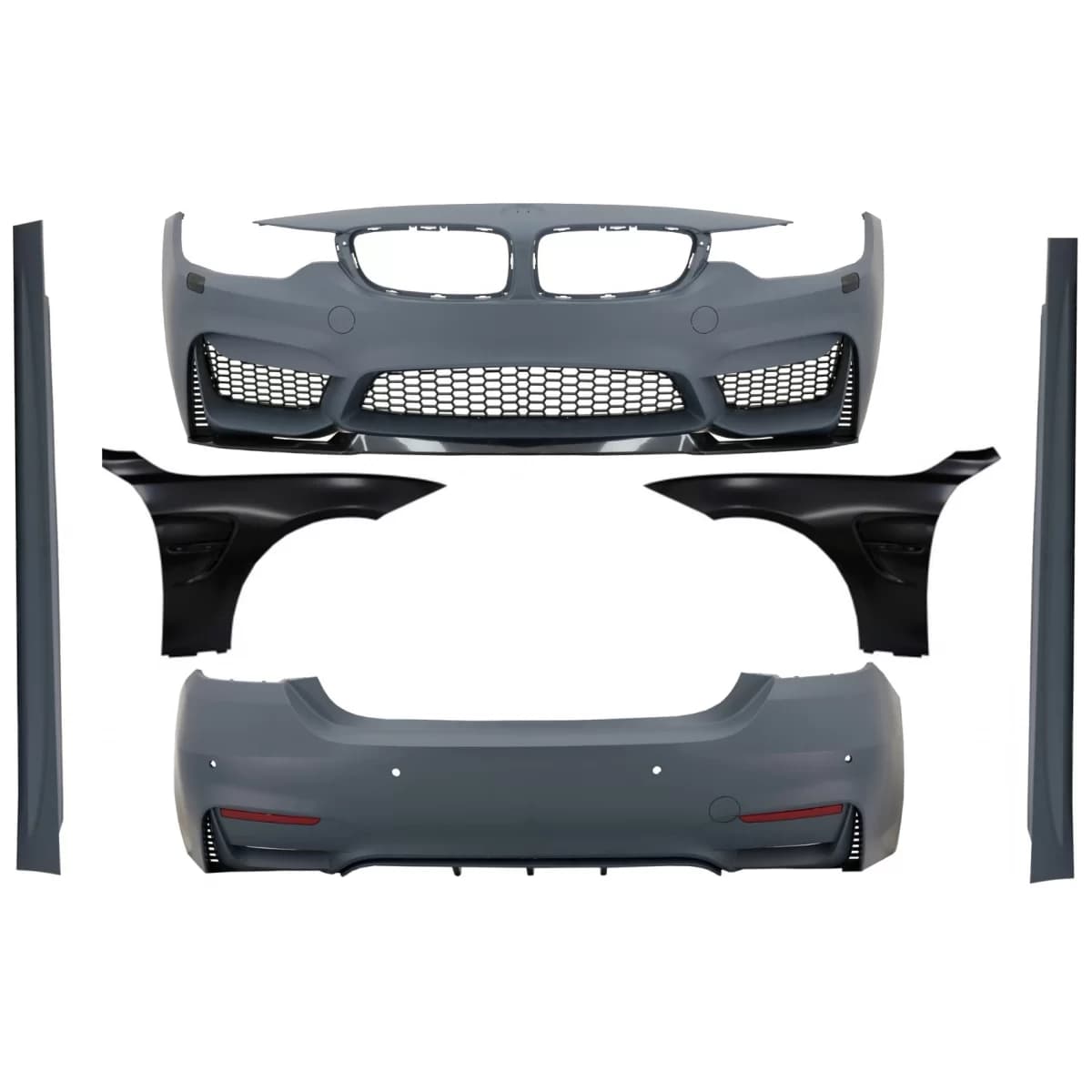 Complete Body Kit suitable for BMW 4 Series F32 F33 Coupe Cabrio (2013-02.2017) with Front Fenders Black M4 Design
