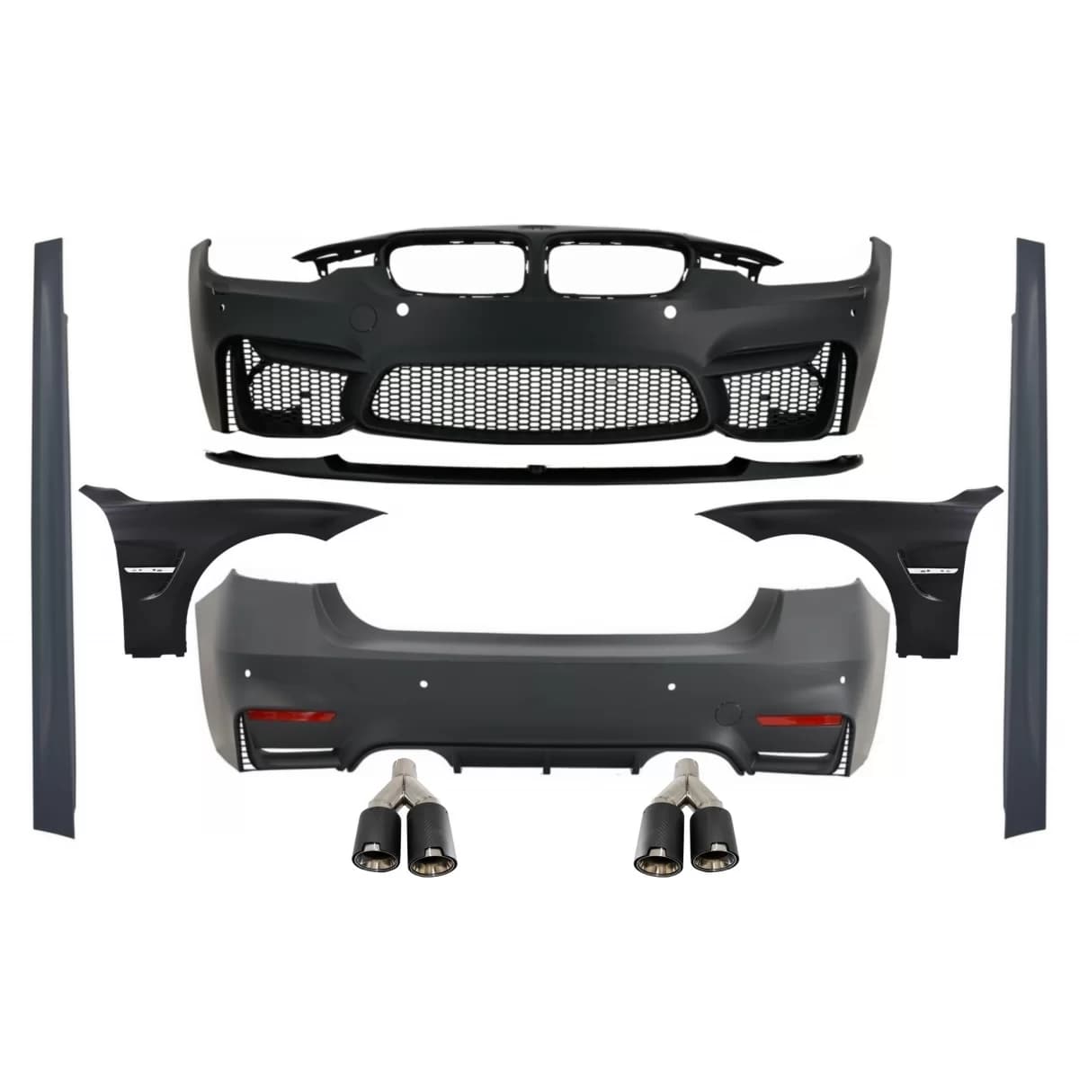 Body Kit with Front Fenders suitable for BMW F30 (2011-2019) EVO II M3 CS Style Without Fog Lamps