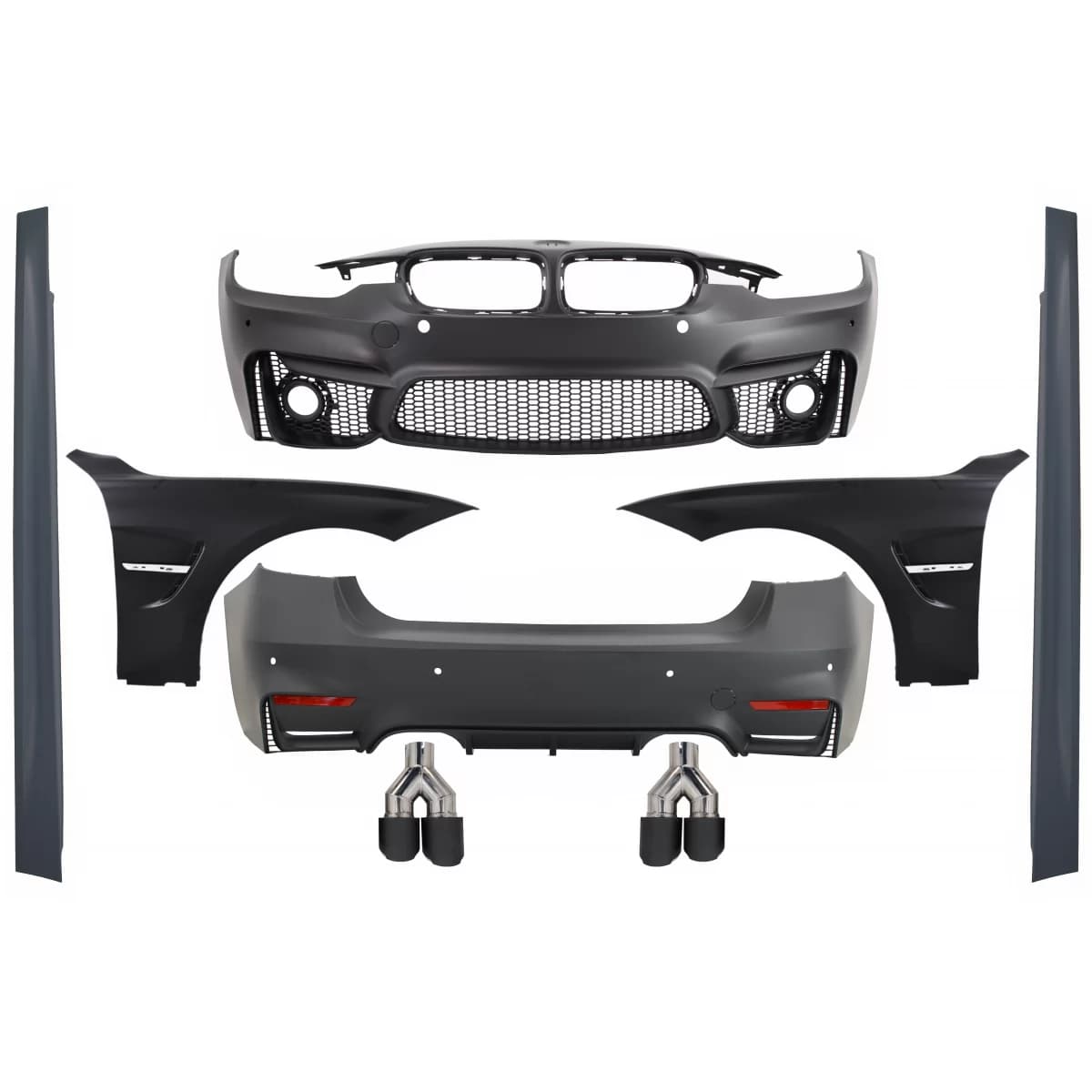 Complete Body Kit suitable for BMW 3 Series F30 (2011-2019) EVO II M3 CS Design with Front Fenders