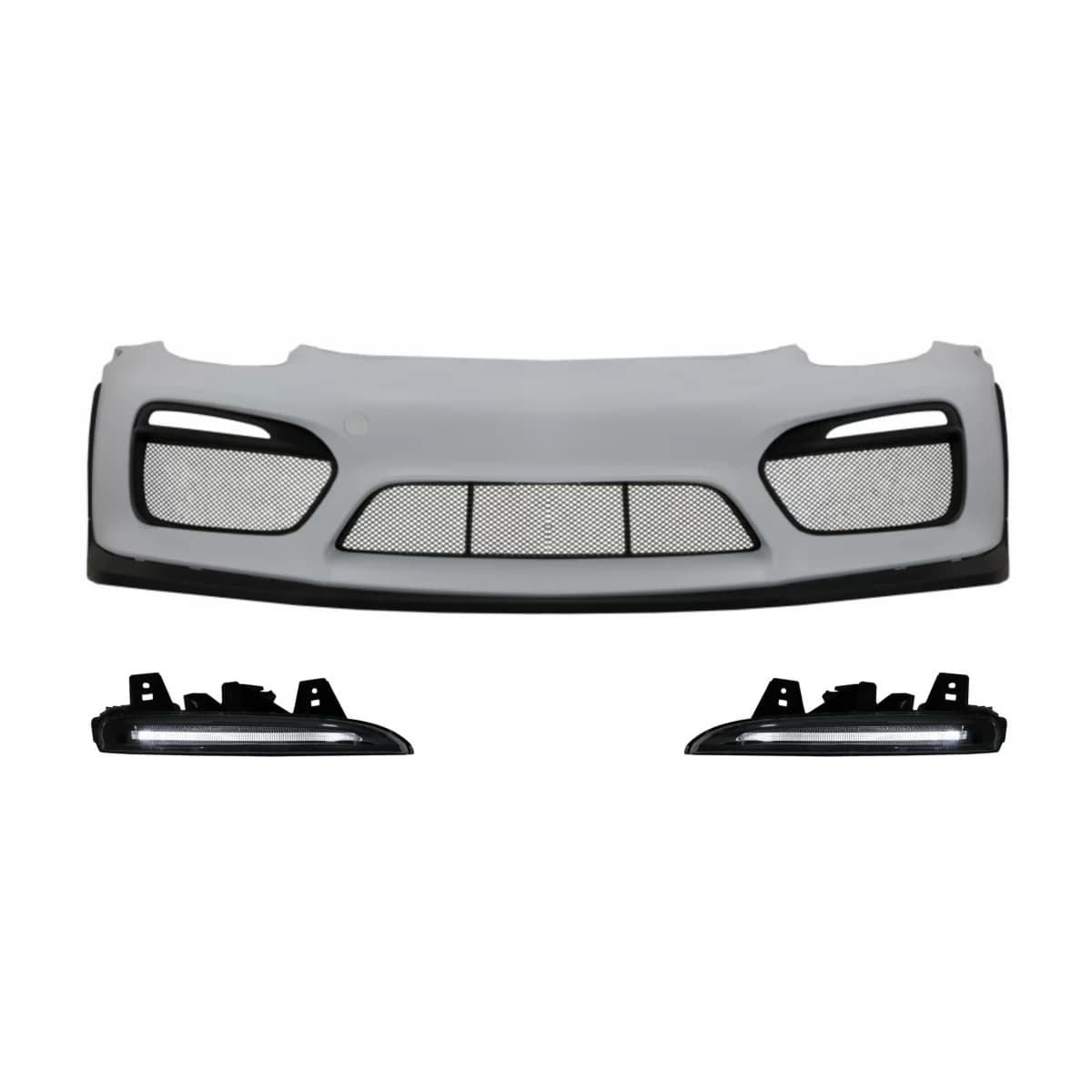 Front Bumper with DRL LED suitable for Porsche Cayman 981C & Boxster 981 (2012-2016) GT4 Design