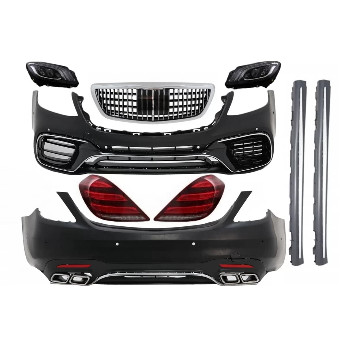 Full Convesion Body Kit suitable for Mercedes S-Class W222 Facelift (2013-06.2017) S63 Look with LED Lights