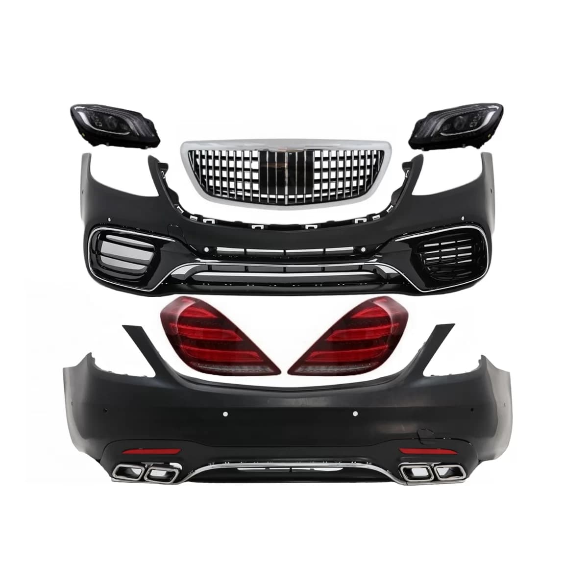 Body Kit suitable for Mercedes S-Class W222 Facelift (2013-06.2017) S63 Look with LED Lights