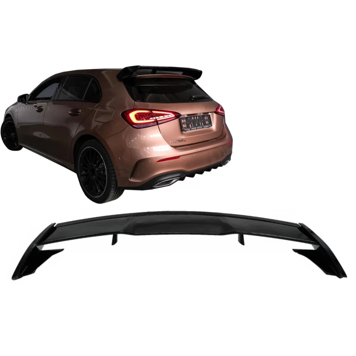 Roof Boot Lid Spoiler suitable for Mercedes A-Class W177 Hatchback SE (2018-up) A45 Design Piano Black