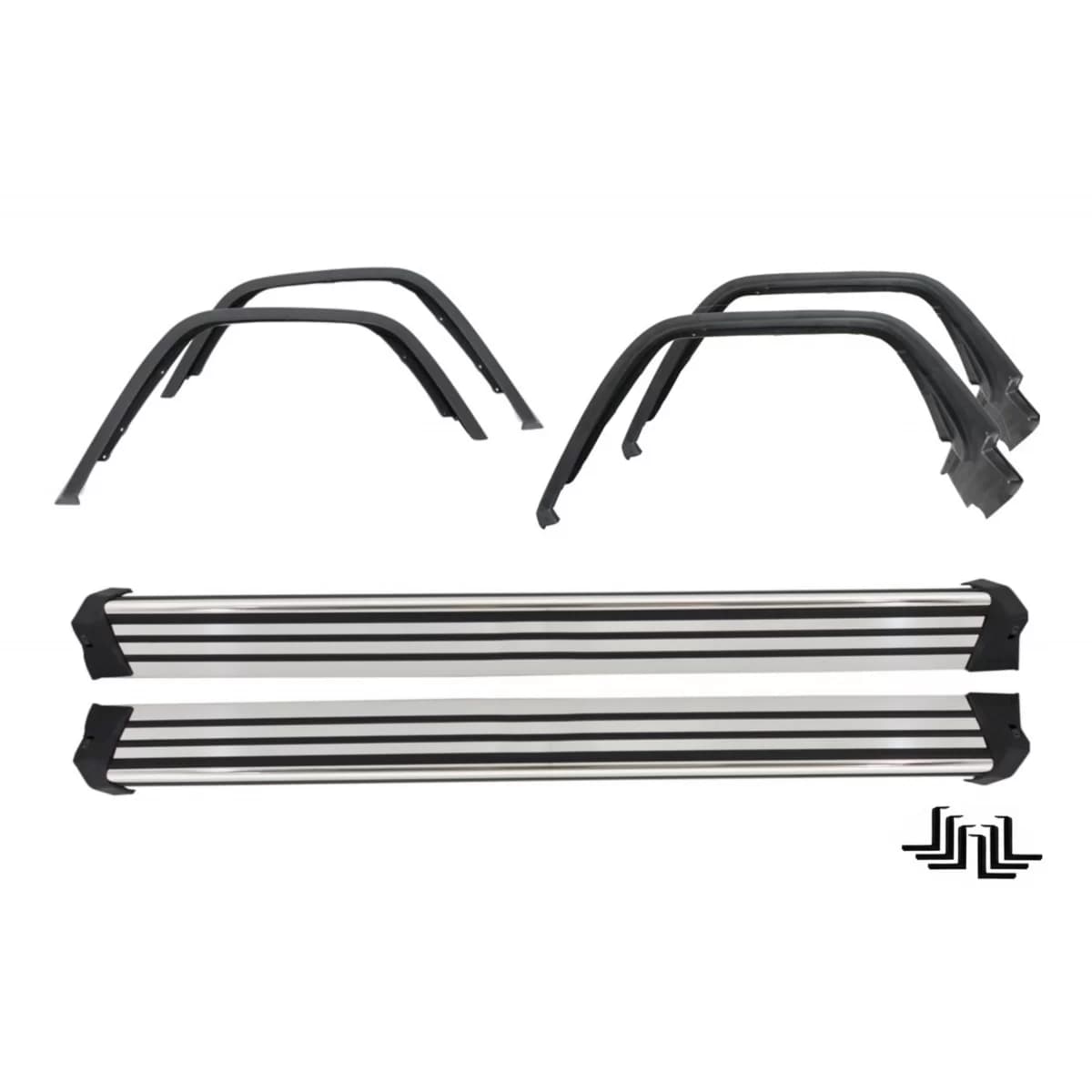 Running Boards Side Steps with Fender Flares Wheel Arches suitable for Mercedes G-Class W463 (1989-2017) G65 Design