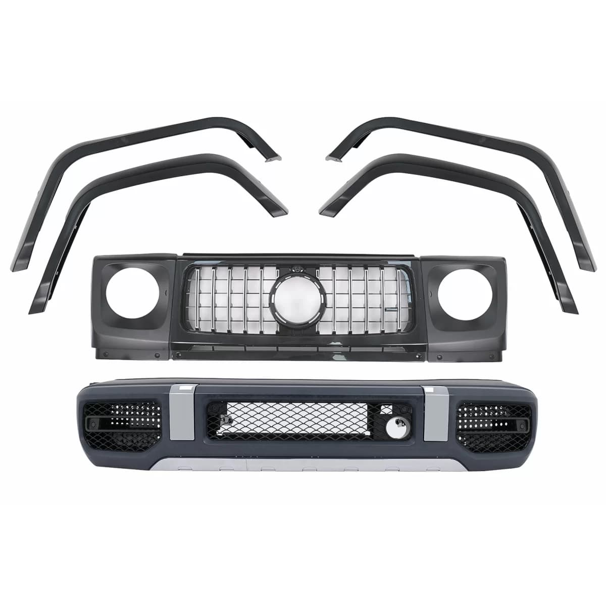 Conversion to 2018 Complete Front Bumper suitable for Mercedes G-Class W463 (2008-2017) G63 Design