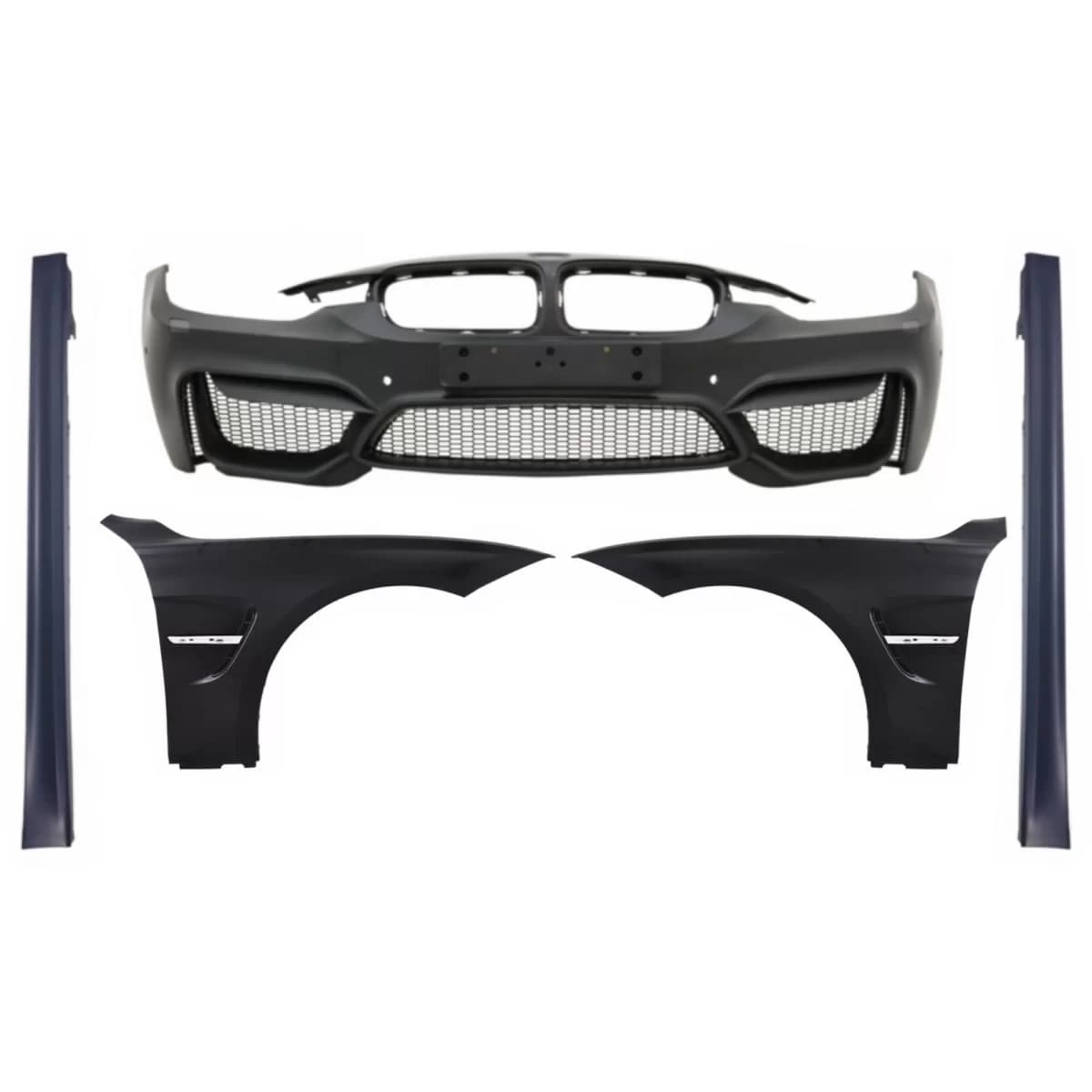 Front Bumper with Front Fenders and Side Skirts suitable for BMW 3 Series F30 F31 Pre-LCI & LCI (2011-2018) M4 Design