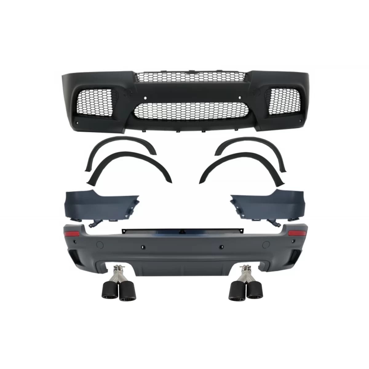 Body Kit suitable for BMW X5 E70 (2007-2013) with Exhaust Muffler Tips Carbon Fiber Matte X5M M Design