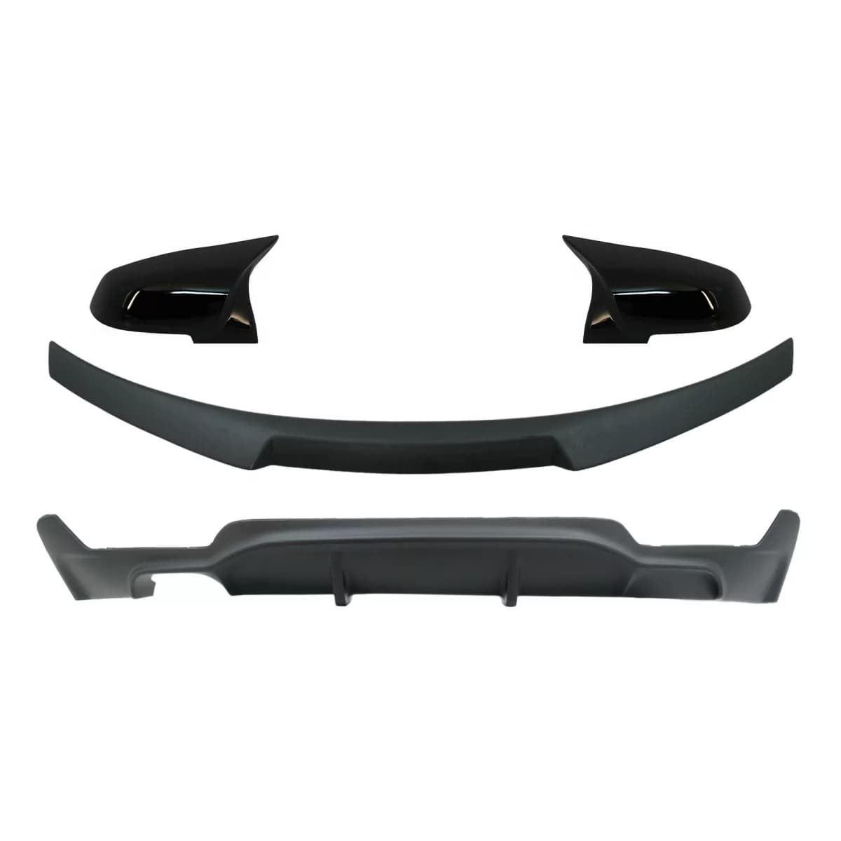 Conversion Package to M Performance Design Air Diffuser With Trunk Spoiler and Mirror Covers suitable for BMW 4 Series Coupe F32 (2013-up) Matte Black