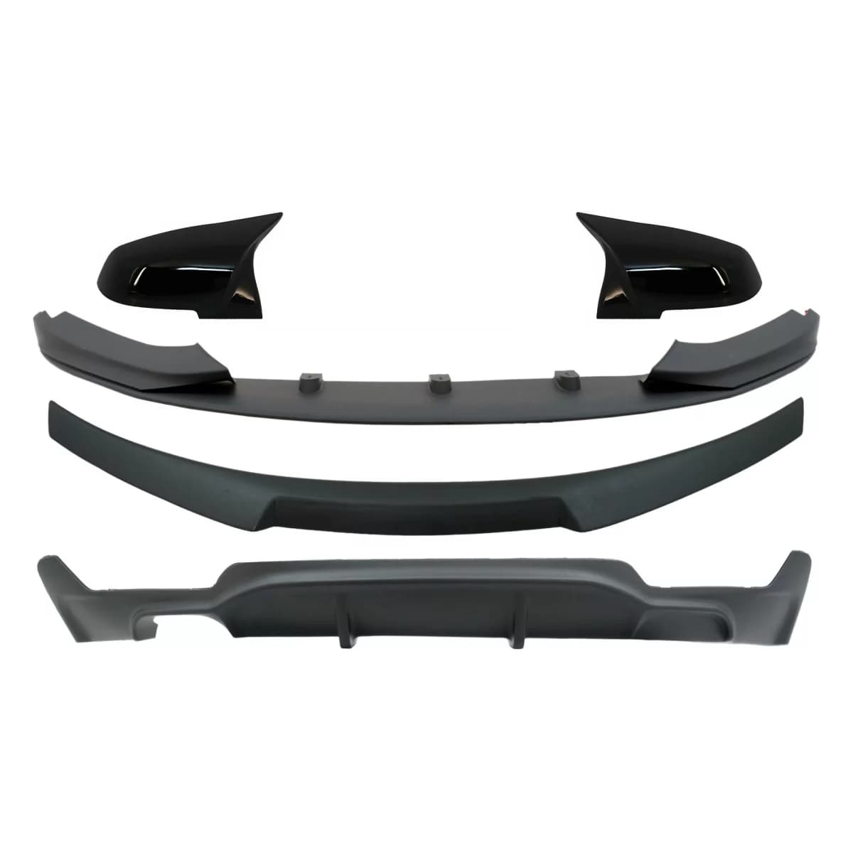 Conversion Package to M Performance Design Bumper Lip With Trunk Spoiler and Mirror Covers suitable for BMW 4 Series Coupe F32 (2013-2019) Double Air Diffuser