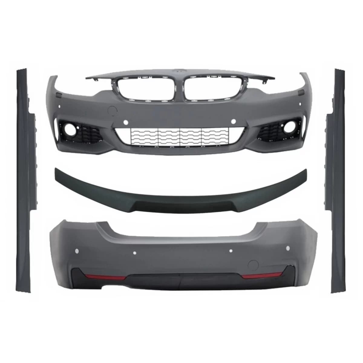 Body Kit suitable for BMW 4 Series F32 Coupe (2013-up) with Trunk Spoiler Matte Black Sport Design