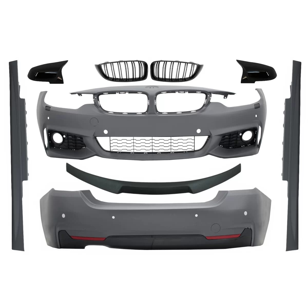Body Kit suitable for BMW 4 Series F32 Coupe (2013-up) Trunk Spoiler with Central grilles and Mirror Covers Sport Design