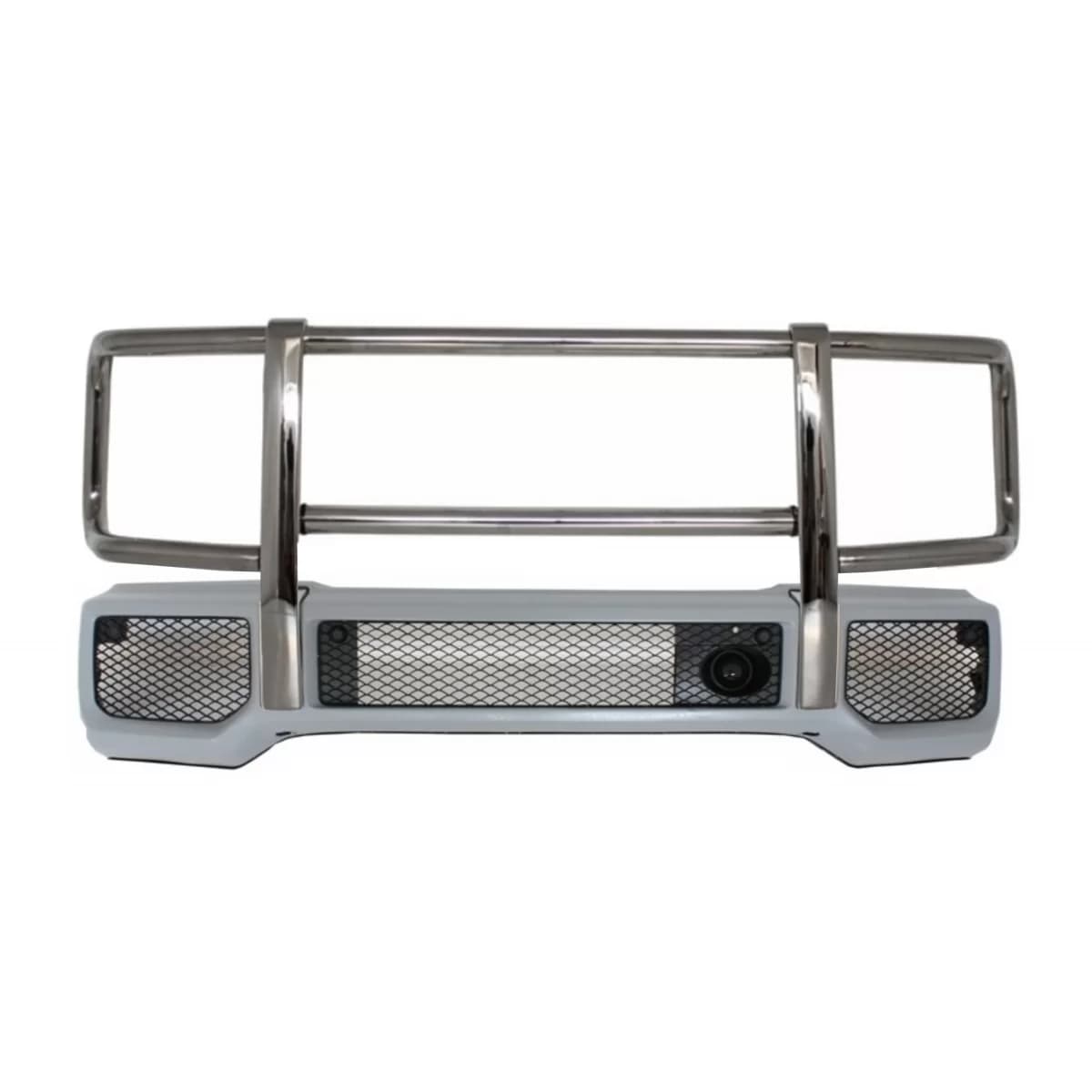 Front Bumper with Black BullBar Chrome suitable for Mercedes G-Class W463 (1989-2018) G63 G65 Design