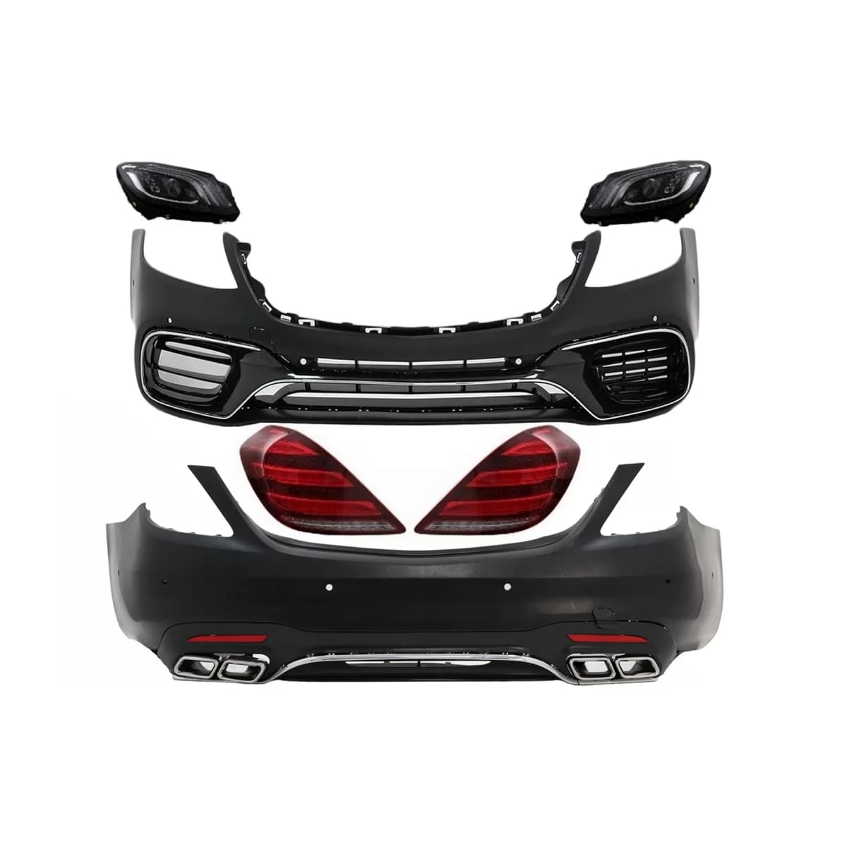 Body Kit suitable for Mercedes S-Class W222 Facelift (2013-06.2017) S63 Design with Headlights Full LED
