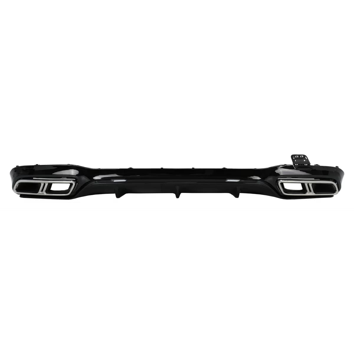 Rear Bumper Air Diffuser Black with Exhaust Muffler Tips Chrome suitable for Mercedes E-Class W213 Sport Line (2016-2019) E63s Design