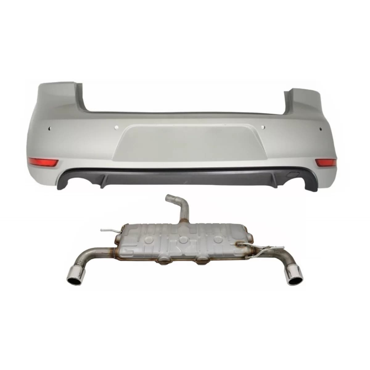 Rear Bumper with Exhaust System suitable for VW Golf 6 VI (2008-2012) GTI Design