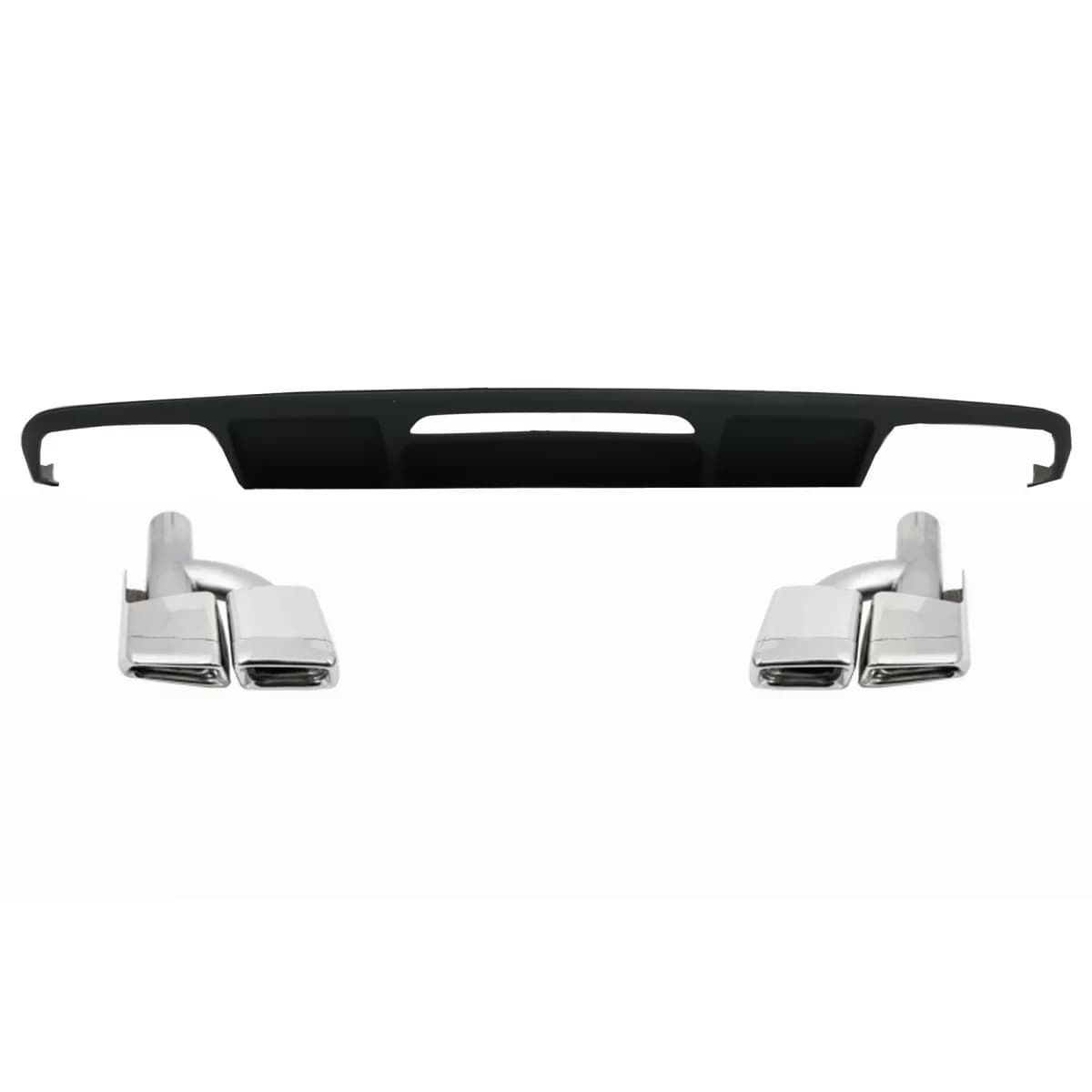Rear Bumper Diffuser suitable for Mercedes CLS Sedan W218 (2011-2017) and Exhaust Muffler Tips Tail Pipes Only for AMG Sport Line