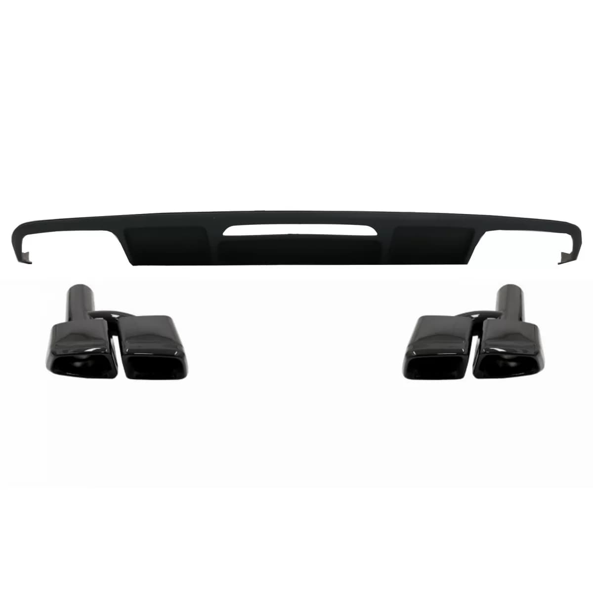 Rear Bumper Diffuser suitable for Mercedes W218 CLS Sedan (2011-2017) and Exhaust Muffler Tips Tail Pipes Only for AMG Sport Line