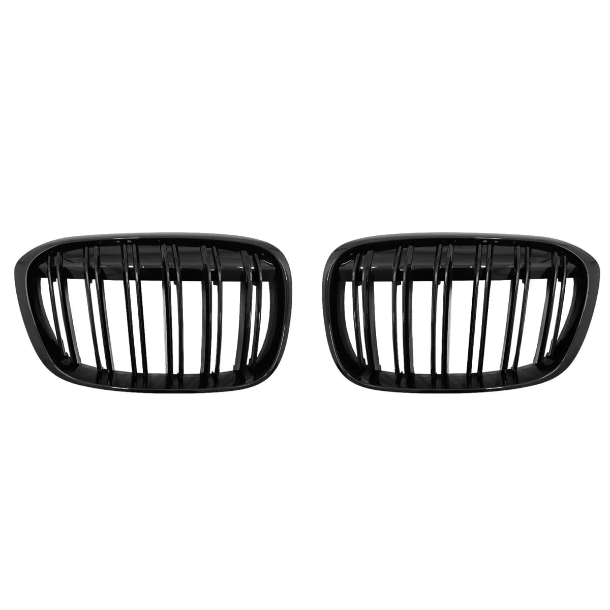 Central Kidney Grilles suitable for BMW X1 SUV F48 Pre-LCI (06.2015-2019) Double Stripe M Design Piano Black