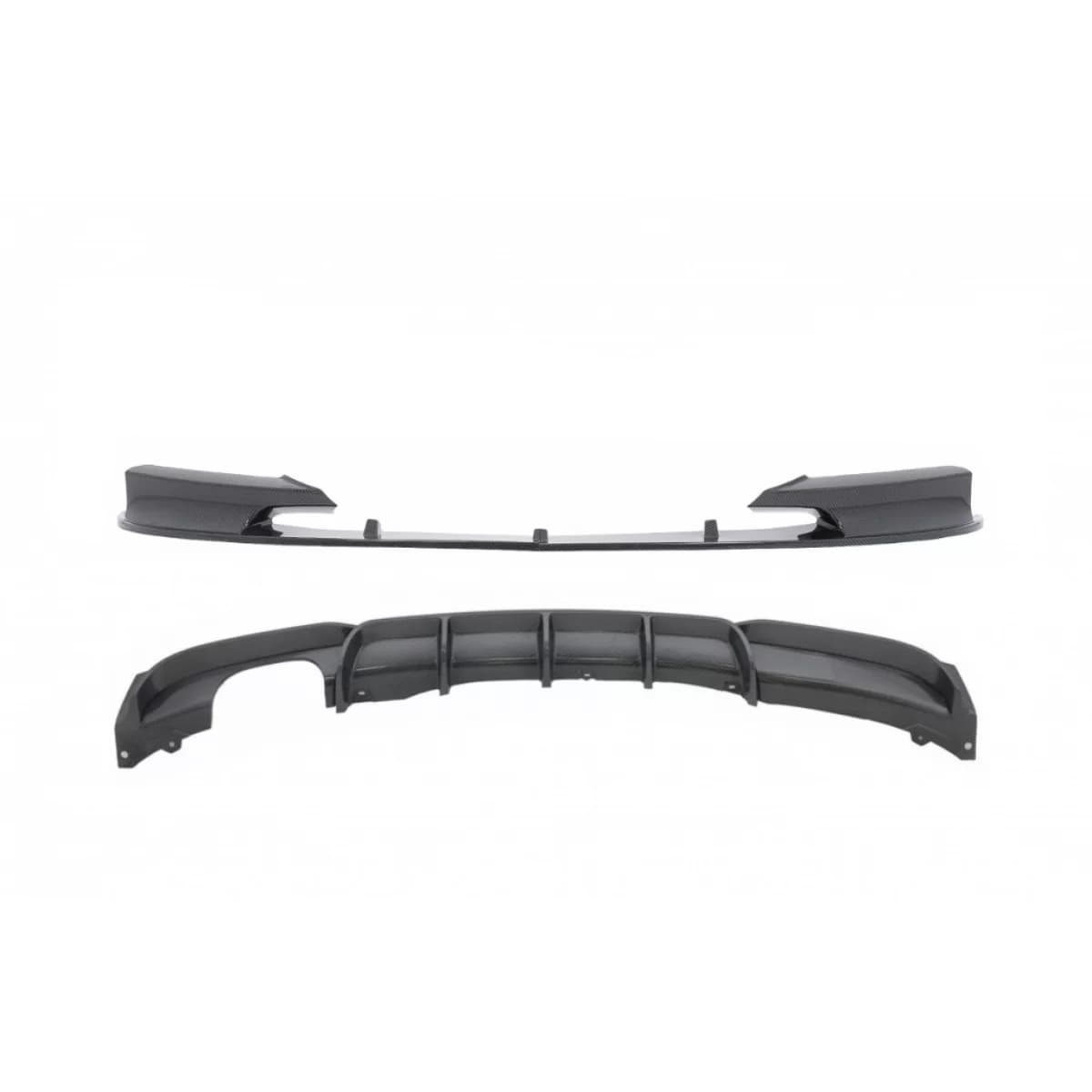 Front Bumper Spoiler Splitter with Rear Diffuser suitable for BMW 3 Series F30 F31 (2011-up) M-Performance Design Carbon Film Coating