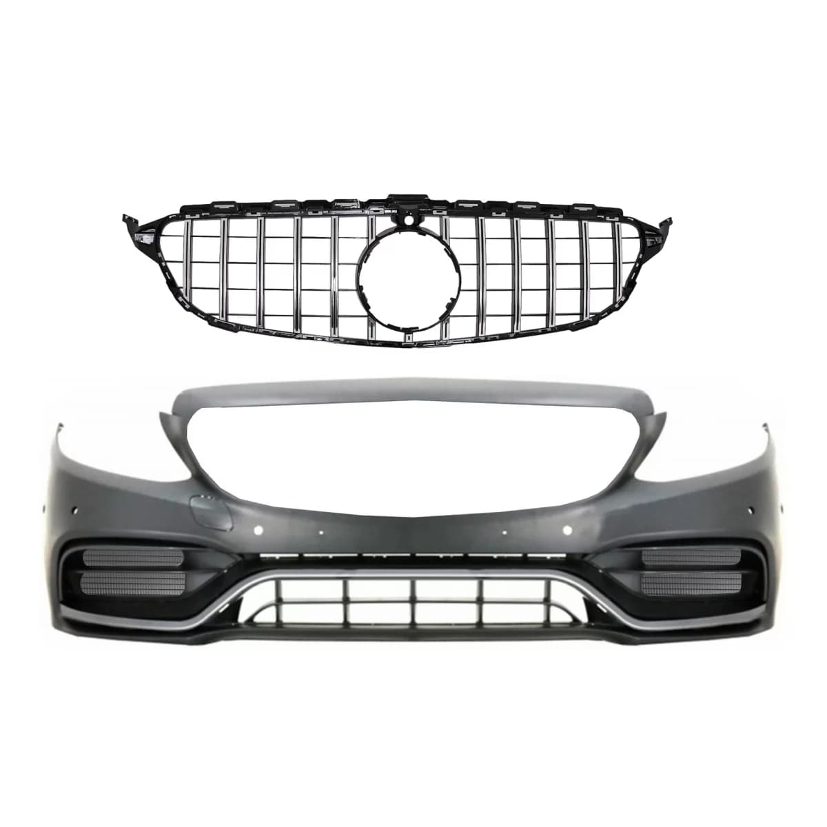Front Bumper with Grille suitable for Mercedes C-Class W205 S205 C205 A205 (2014-2018) C63 GT-R Design