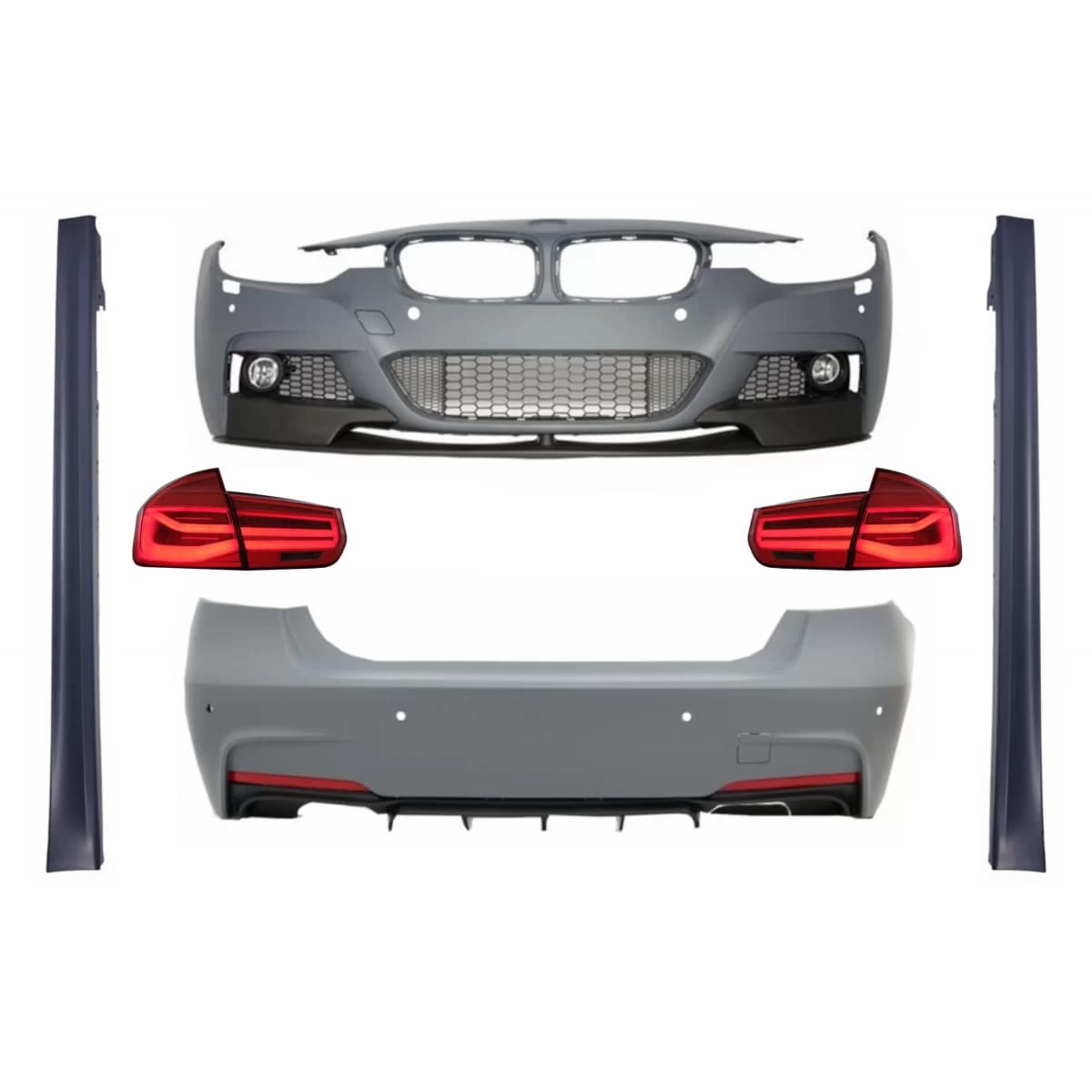 Complete Body Kit suitable for BMW 3 Series F30 (2011-2019) with LED Taillights Dynamic Sequential Turning Light M-Performance Design