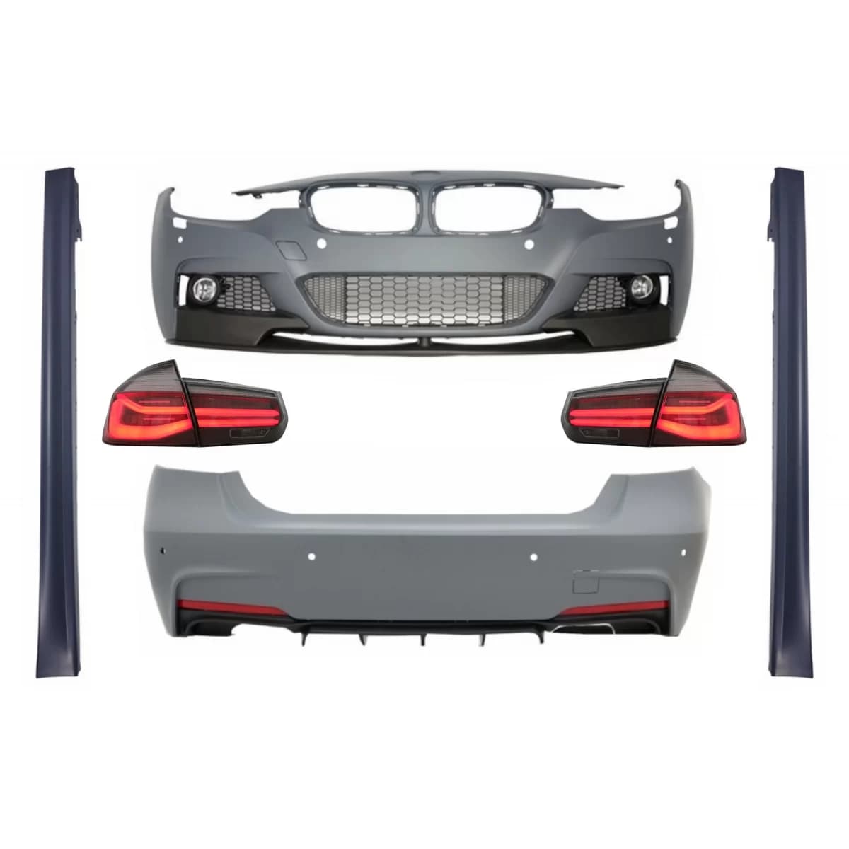 Complete Body Kit suitable for BMW 3 Series F30 (2011-2019) with LED Taillights Dynamic Sequential Turning Light M-Performance Design