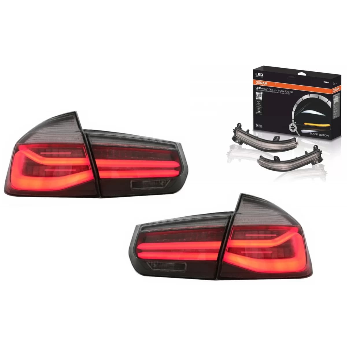Lightning Conversion Kit to LCI Design LED Taillights and Mirror Indicators suitable for BMW 3 Series F30 (2011-2019) with Dynamic Sequential Turning Light