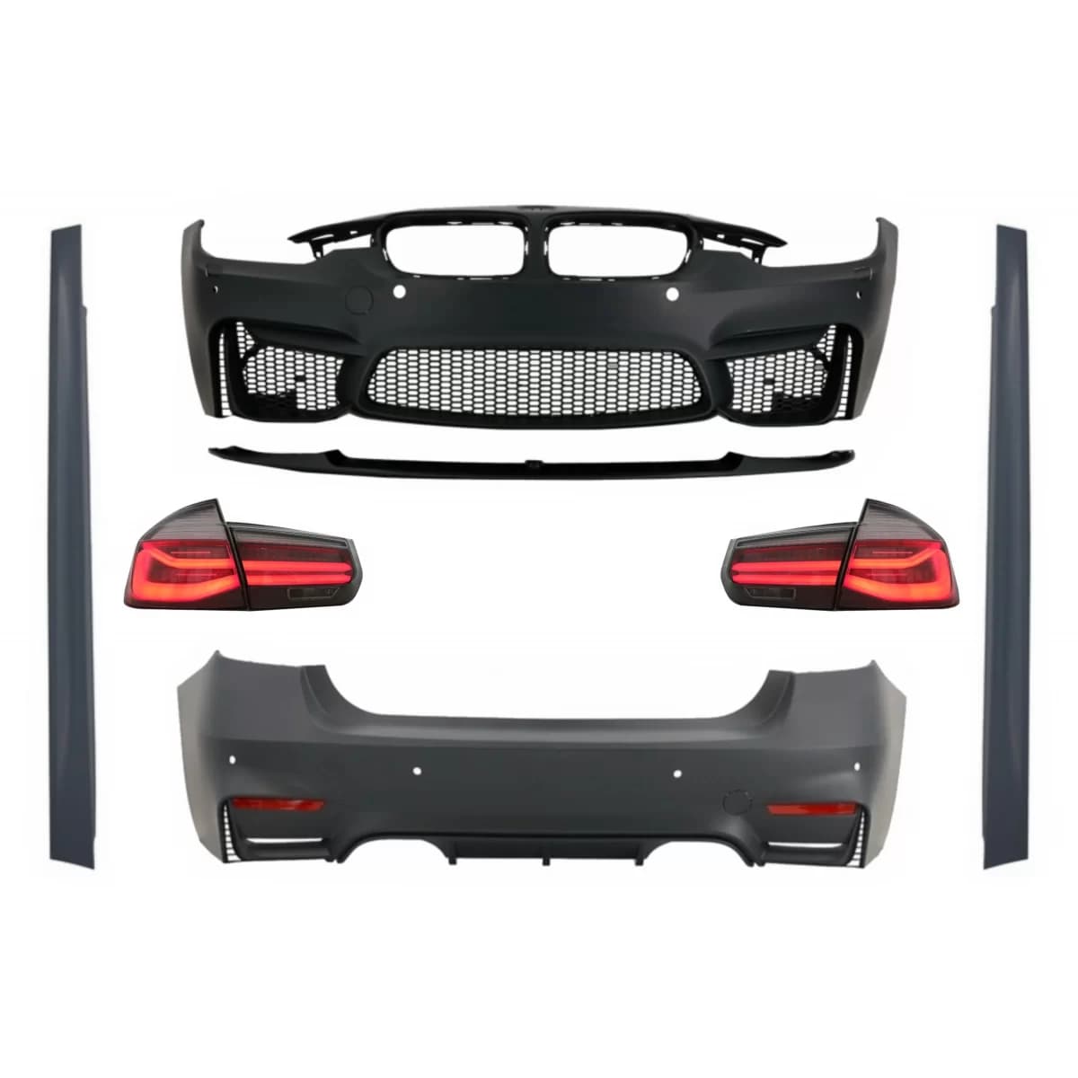 Complete Body Kit suitable for BMW F30 (2011-2019) with LED Taillights Dynamic Sequential Turning Light EVO II M3 CS Style Without Fog Lamps