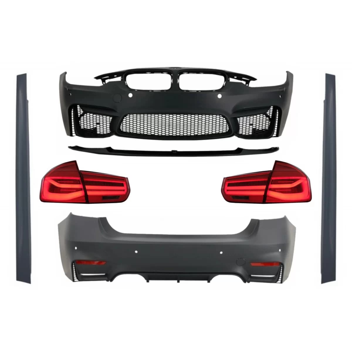 Complete Body Kit suitable for BMW F30 (2011-2019) with LED Taillights Dynamic Sequential Turning Light EVO II M3 CS Style Without Fog Lamps