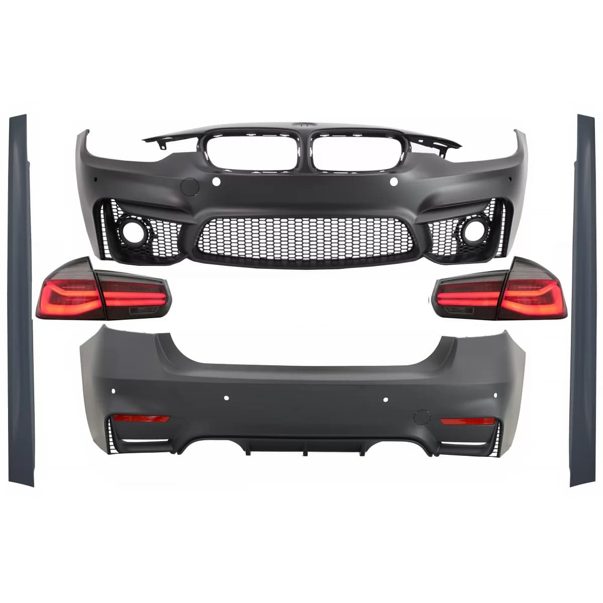 Body Kit suitable for BMW 3 Series F30 (2011-2019) with LED Taillights Dynamic Sequential Turning Light EVO II M3 CS Design