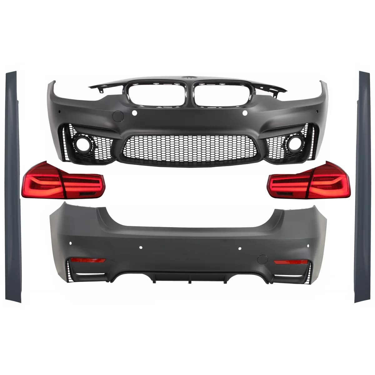 Body Kit suitable for BMW 3 Series F30 (2011-2019) with LED Taillights Dynamic Sequential Turning Light EVO II M3 CS Design