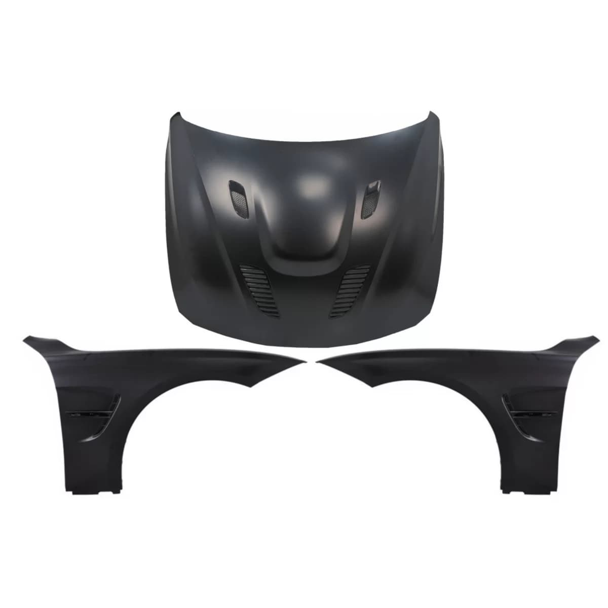 Hood Bonnet with Front Fenders Black suitable for BMW 3 Series F30 F31 (2011-2019) M3 GTS Look