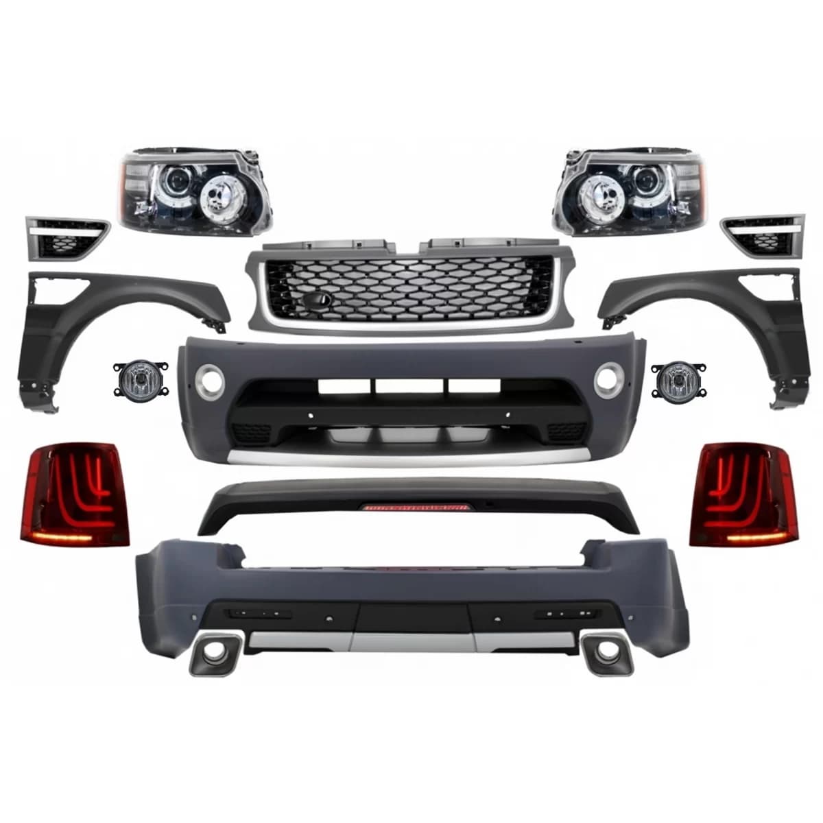 Complete Body Kit suitable for Land Range Rover Sport L320 Facelift (2009-2013) Autobiography Design Glohh LED Taillights GL-3 Dynamic