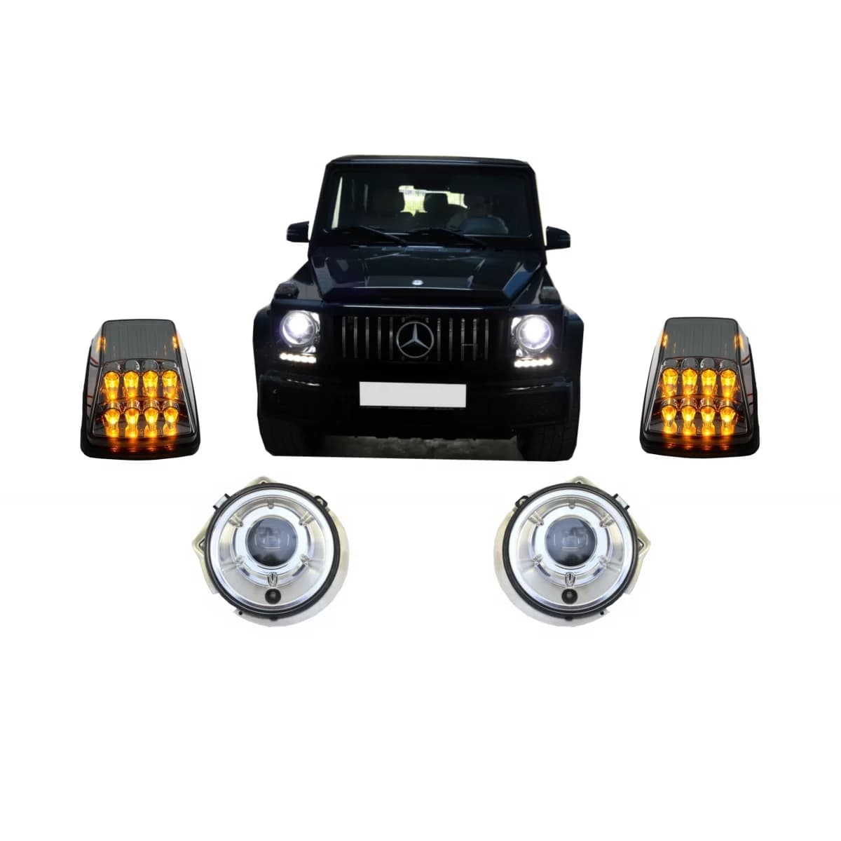 Turning Lights LED suitable for Mercedes G-Class W463 (1989-2012) with Headlights Chrome Bi-Xenon Look