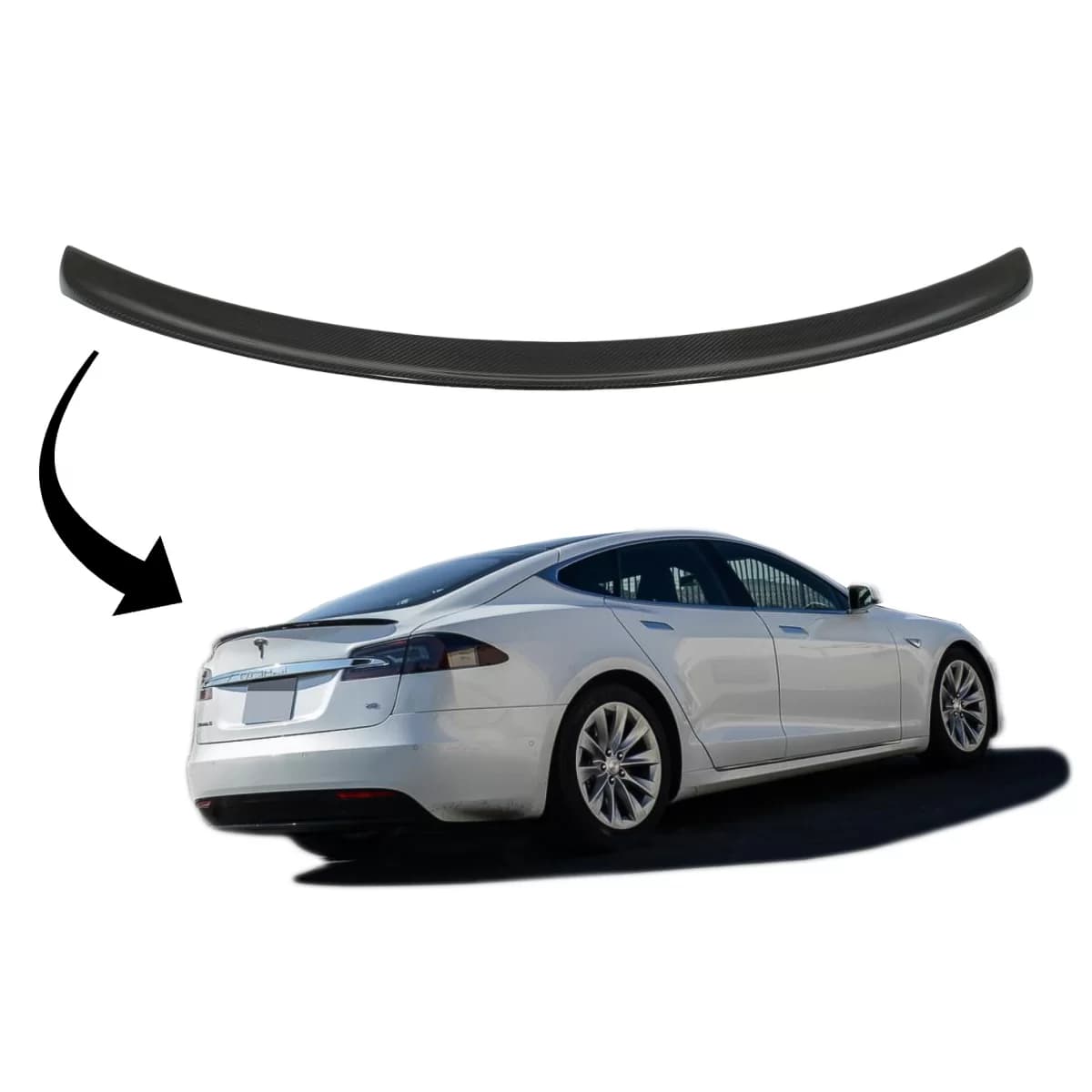 Trunk Spoiler suitable for Tesla Model S (2012-up) Real Carbon