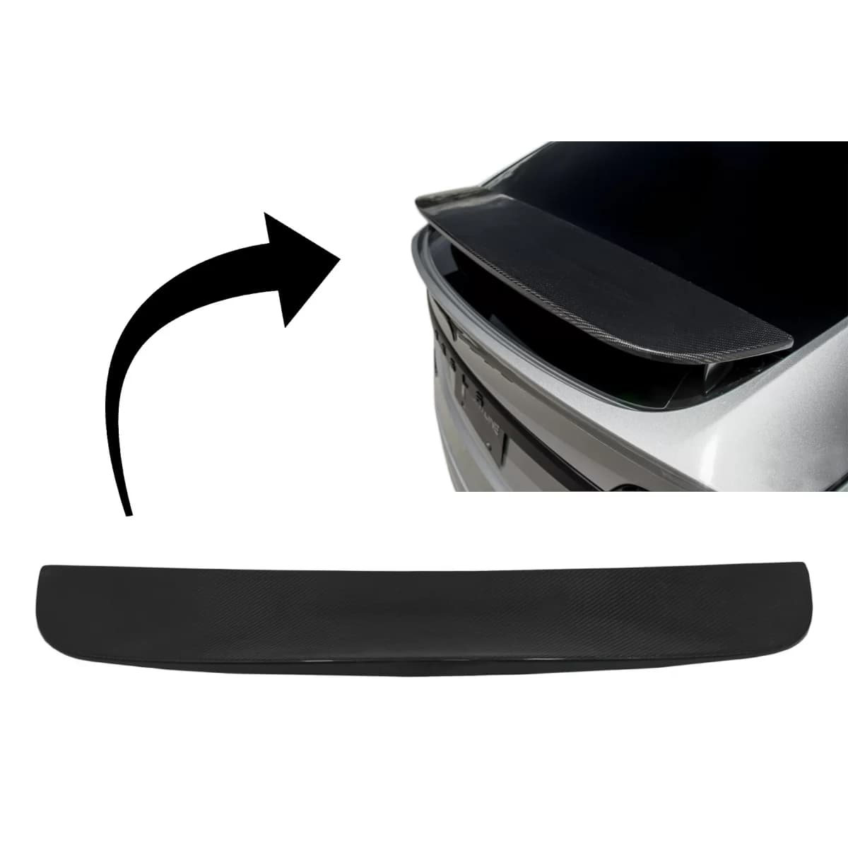 Trunk Spoiler Cap Wing suitable for Tesla Model X (2015-up) Real Carbon Add-on