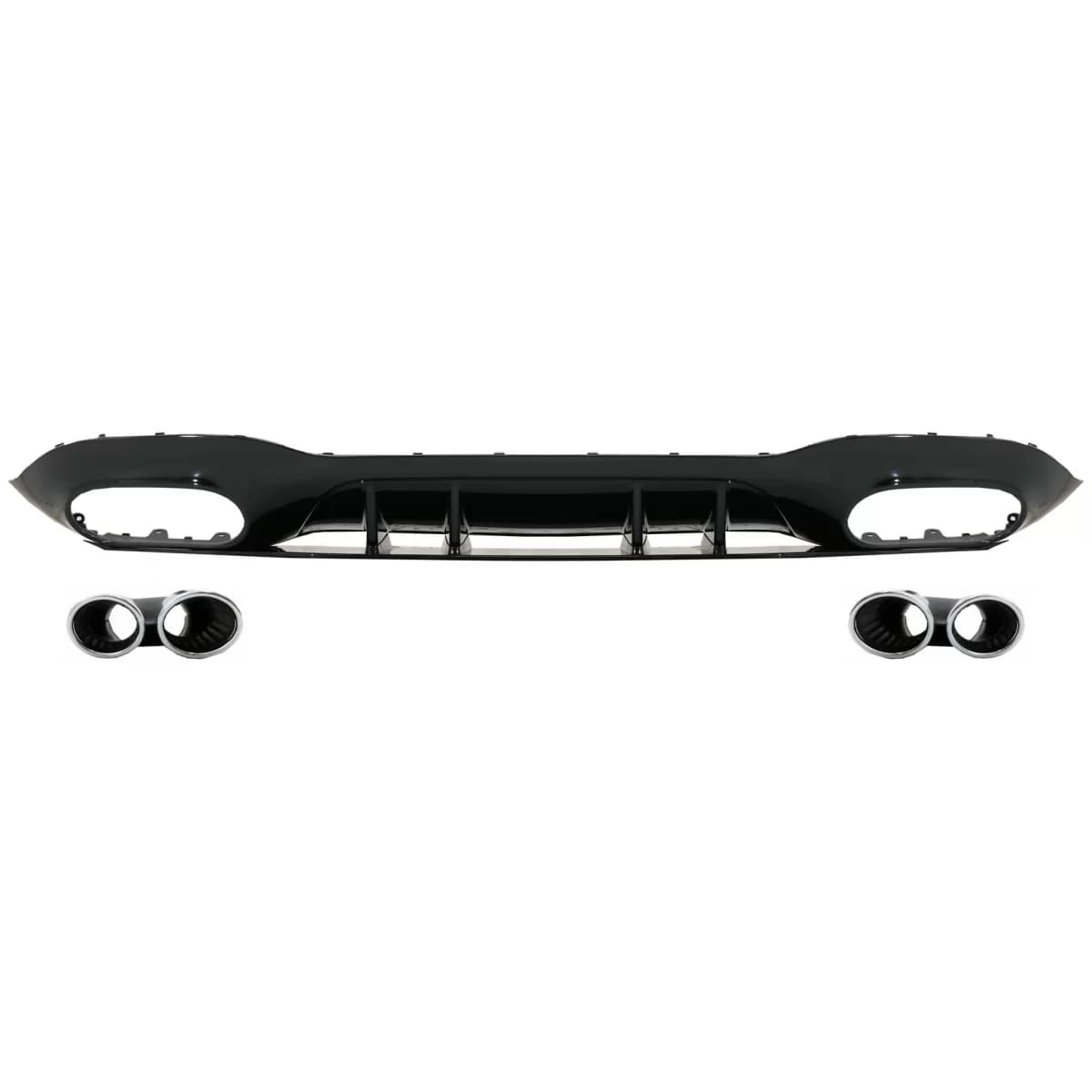 Rear Bumper Valance Diffuser suitable for Mercedes A-Class V177 Sedan (2018-) Chrome Exhaust