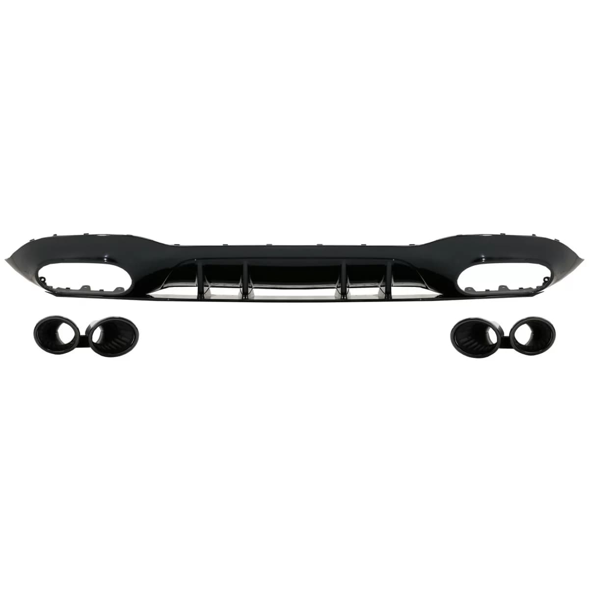 Rear Bumper Valance Diffuser suitable for Mercedes A-Class V177 Sedan (2018-up) Black Exhaust