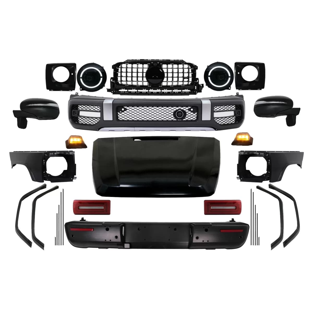 Body Kit suitable for Mercedes G-Class W463 (2008-2017) Wide Body Conversion to 2018 G63 Design