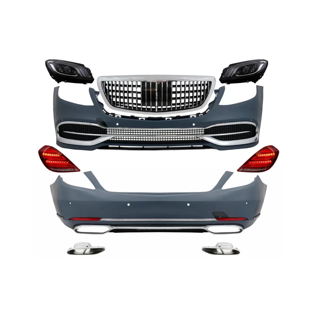 Convesion Body Kit suitable for Mercedes S-Class W222 Facelift (2013-2017) with Headlights and Taillights Full LED