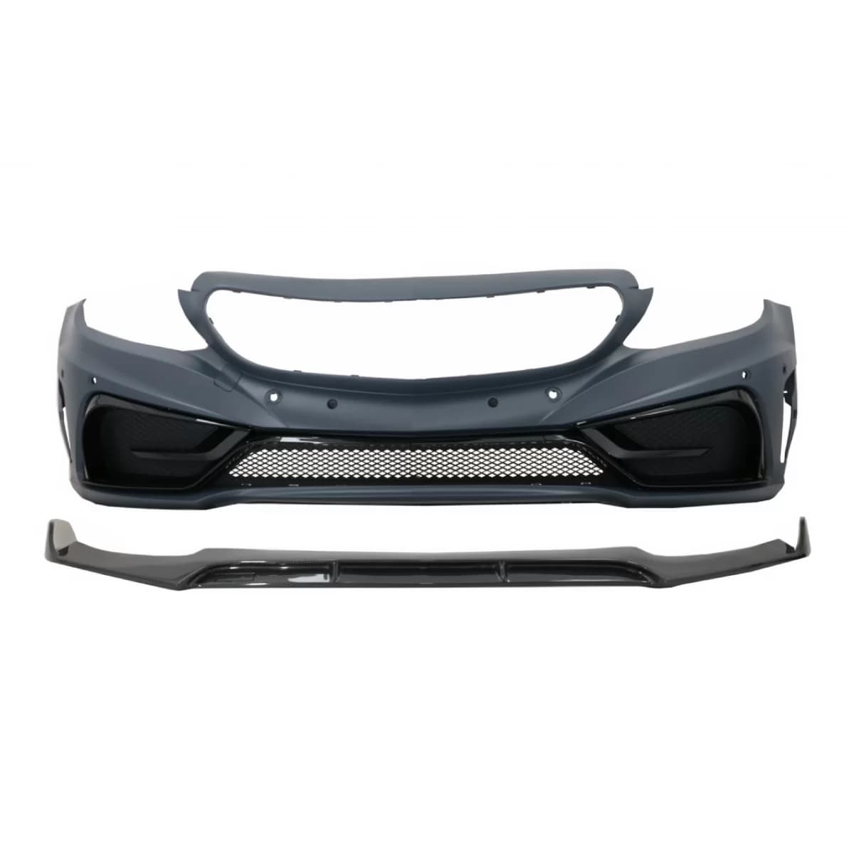 Front Bumper with Real Carbon Lip suitable for Mercedes C-Class W205 S205 A205 C205 (2014-2019) Limousine T-Model Coupe Cabriolet