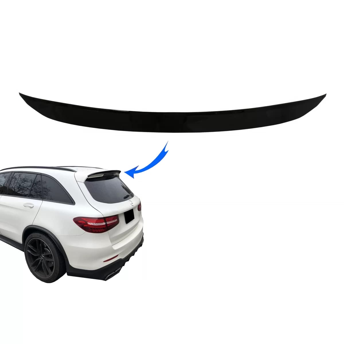 Rear Roof Spoiler Wing suitable for Mercedes GLC X253 SUV (2015-up) Piano Black