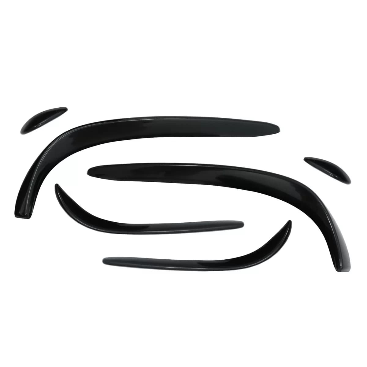 Front Bumper Splitters Fins Flaps Aero suitable for Mercedes C-Class W205 S205 C205 A205 (2015-2018) C43 Design Piano Black
