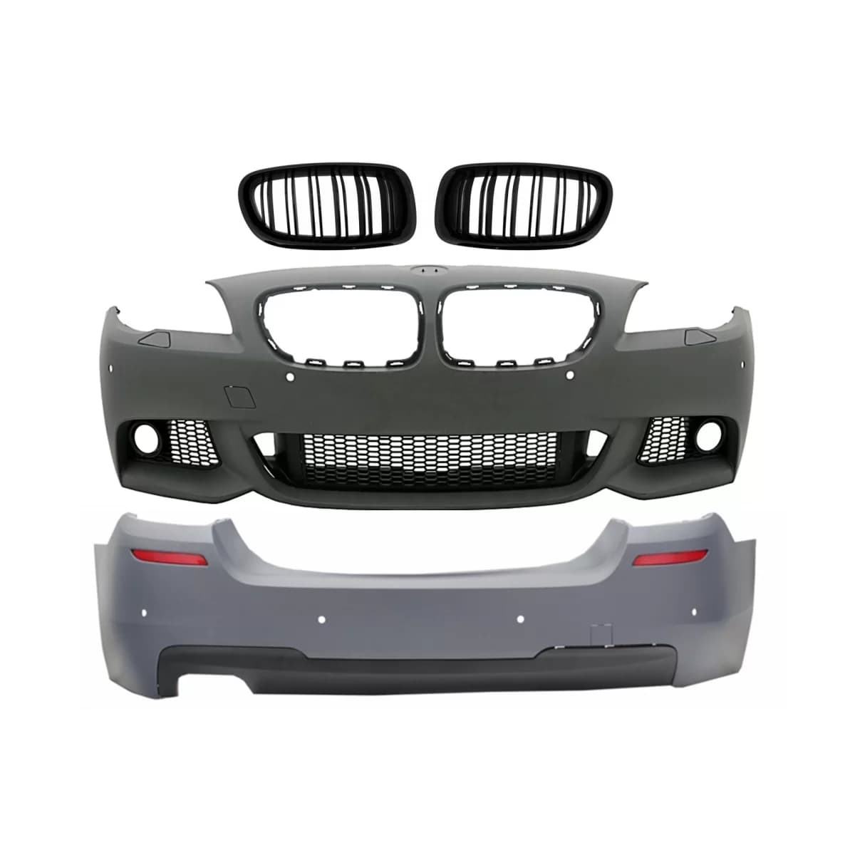 Front Bumper and Rear Bumper with Central Kidney Grilles suitable for BMW 5 Series F10 (2011-2013) M-Technik Design
