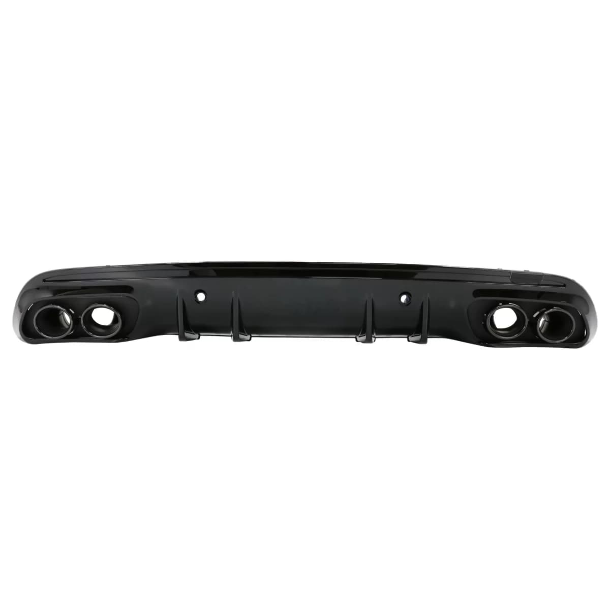 Rear Bumper Diffuser with Exhaust Muffler Tips suitable for Mercedes C-Class W205 S205 Sport Line (2014-2020) C43 Design Night Package