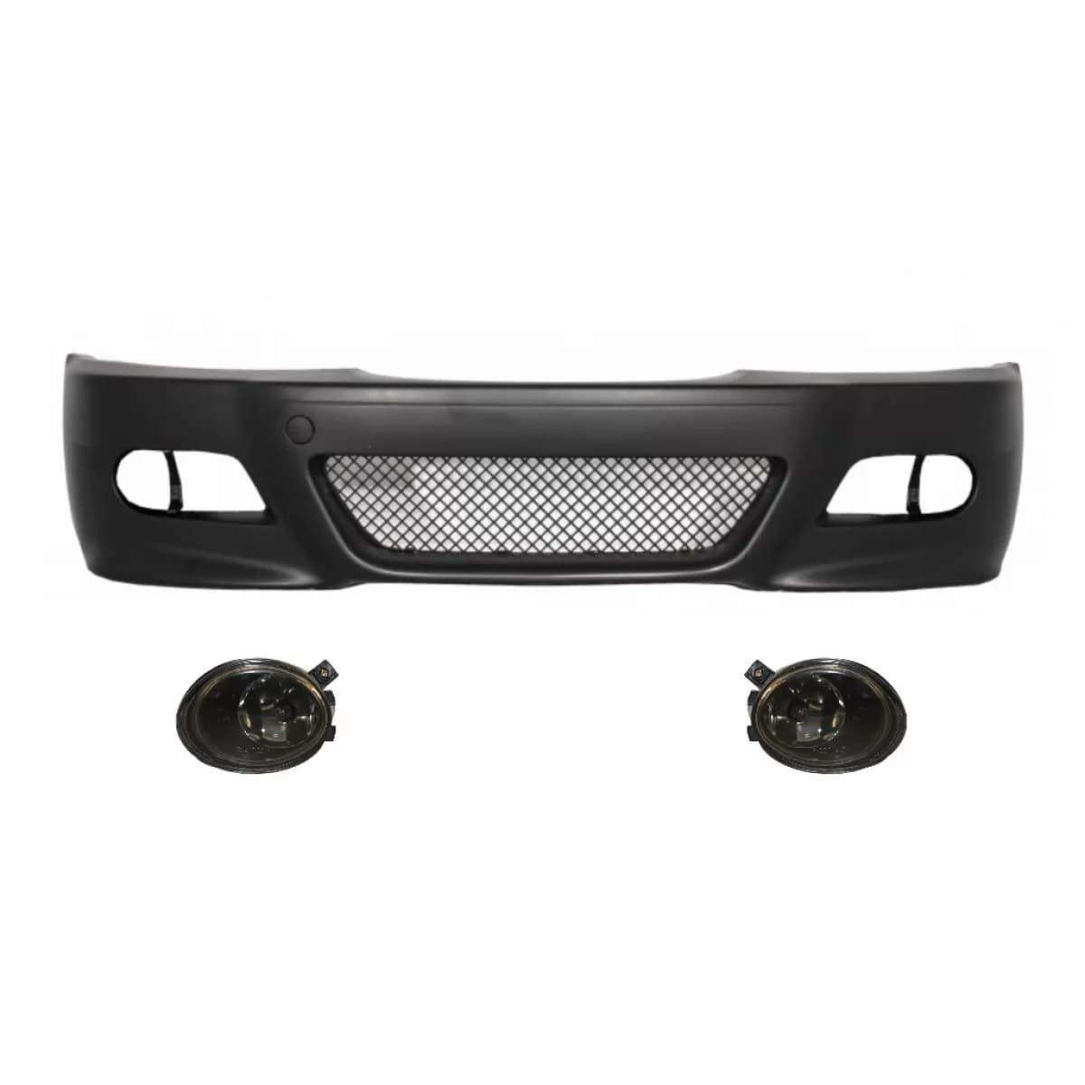 Front Bumper with Fog Lights Smoke suitable for BMW 3 Series E46 Coupe Cabrio Sedan Estate (1998-2004) M3 Design