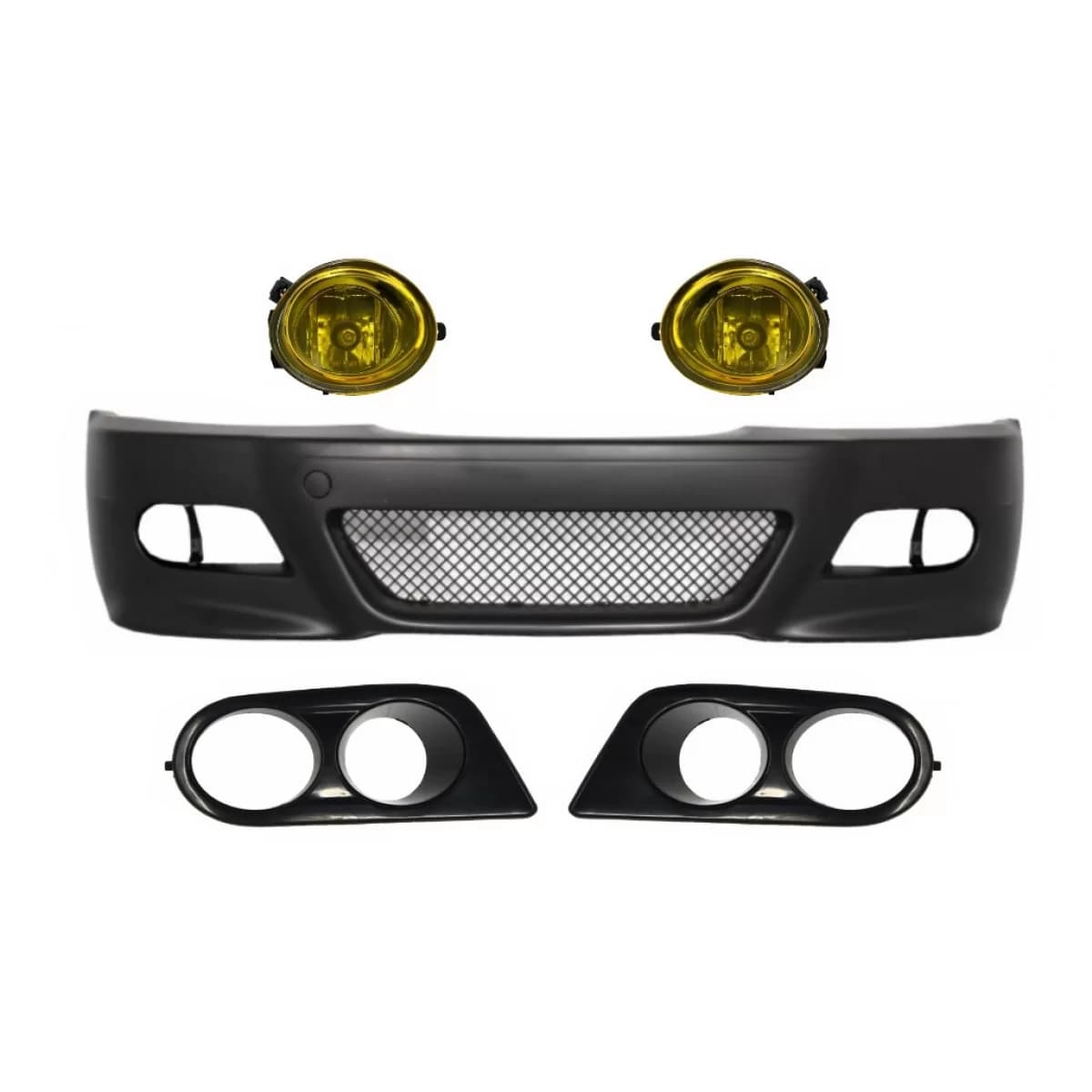Front Bumper with Fog Lights and Air Duct Covers suitable for BMW 3 Series Coupe Cabrio Sedan Estate E46 (1998-2004) M3 Design